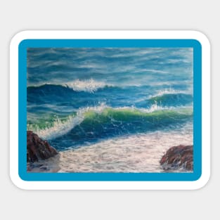 Sea Waves Oil painting Sticker